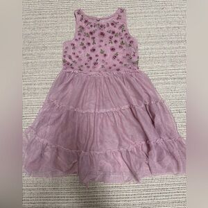 🔥🔥5/$25! Cat & Jack Floral Embroidered Tulle Girls Dress